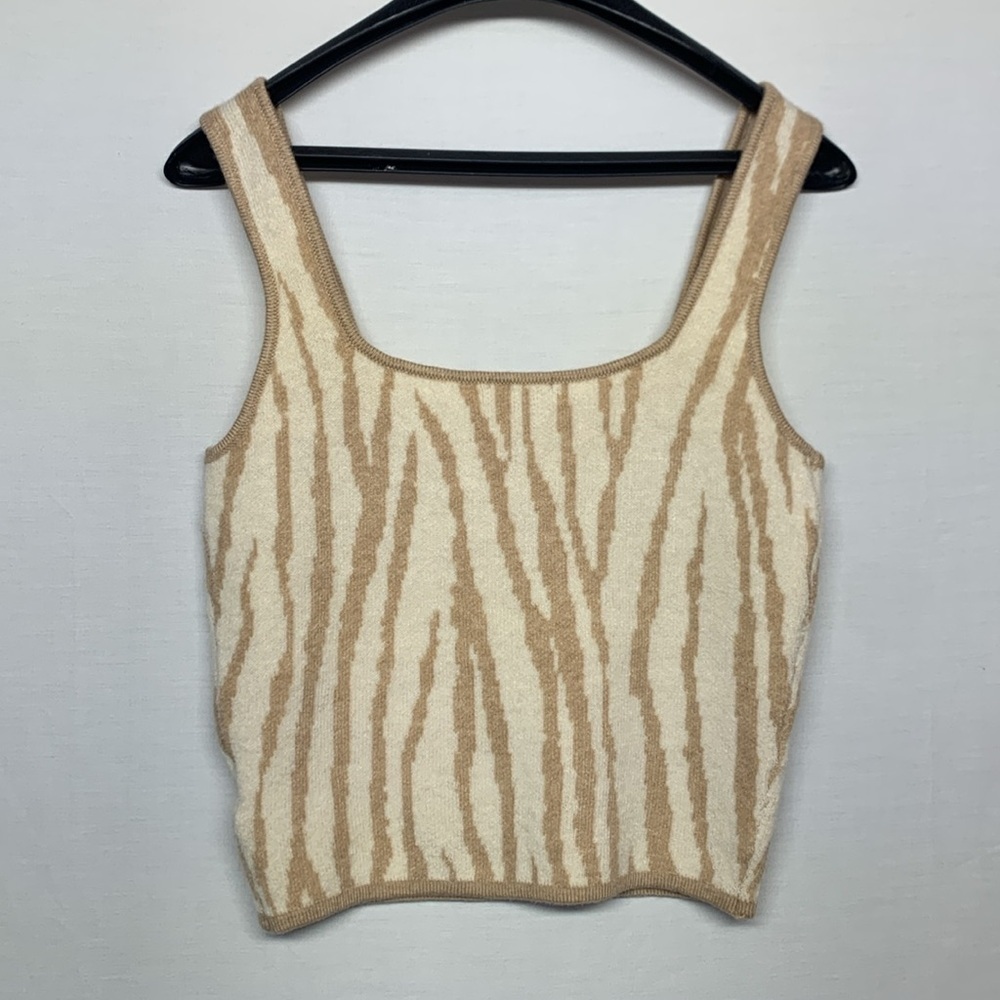 Lucy Paris Tan Zebra Tank Top Size Medium - Picture 8 of 8